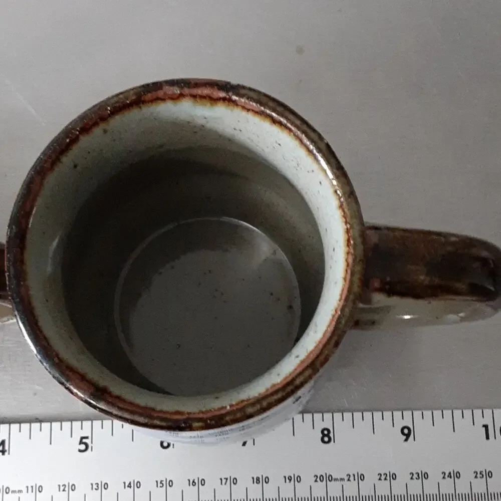 Handmade set of glazed pottery mugs